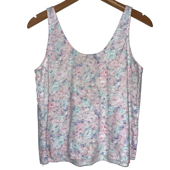 Vintage Victoria’s Secret Gold Label Pastel Floral Sleep Tank Top Size Medium - Picture 6 of 9